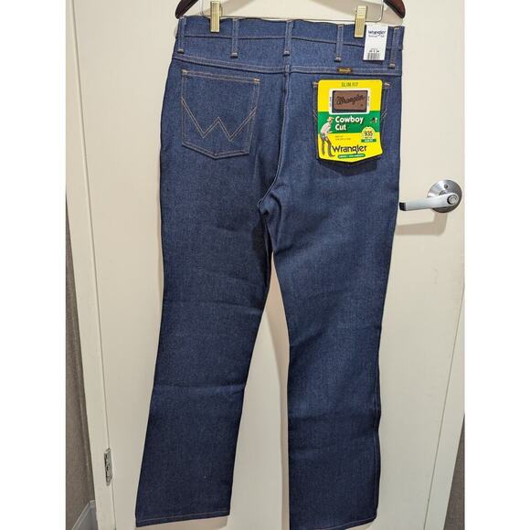 NWT MEN'S WRANGLER 935NAV 33 x 34 Boot Cut COWBOY CUT NAVY JEANS PANT DENIM - Picture 1 of 5